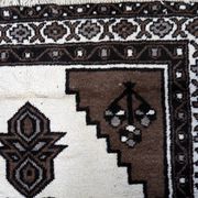 Handmade vintage Persian Gabbeh rug 128cm x 211cm, 1970s