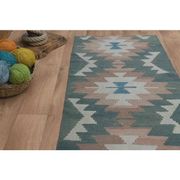 1970s Vintage Turkish Handmade Wool & Cotton Green Runner Rug  73x291