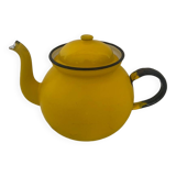 Vintage yellow enamel teapot made in Poland