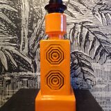 Orange ceramic lamp 1970