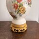 Antique Pair of Ceramic Floral Bulbous Lamps Shabby Chic