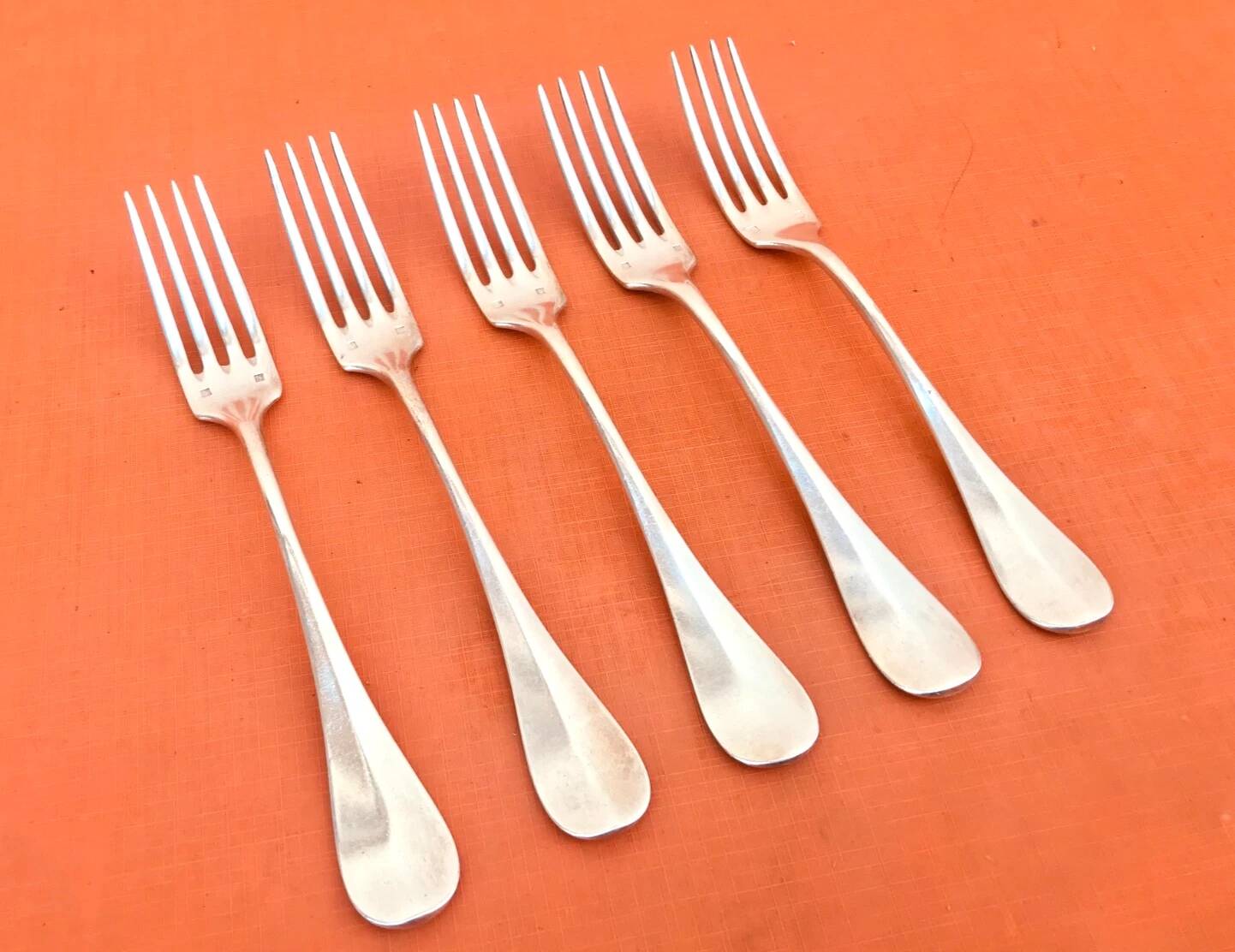 5 table forks Orfèvre Christofle Collection Fidelio baguette