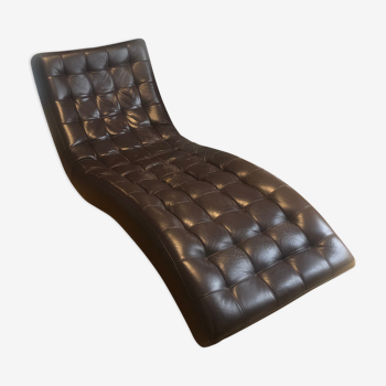 Chaise longue en cuir Riche et bobois marron