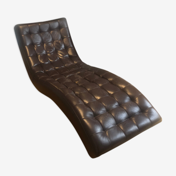 Chaise longue in rich leather and brown bobois