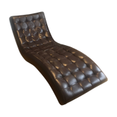 Chaise longue en cuir Riche et bobois marron