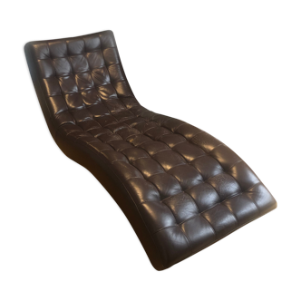 Chaise longue in rich leather and brown bobois