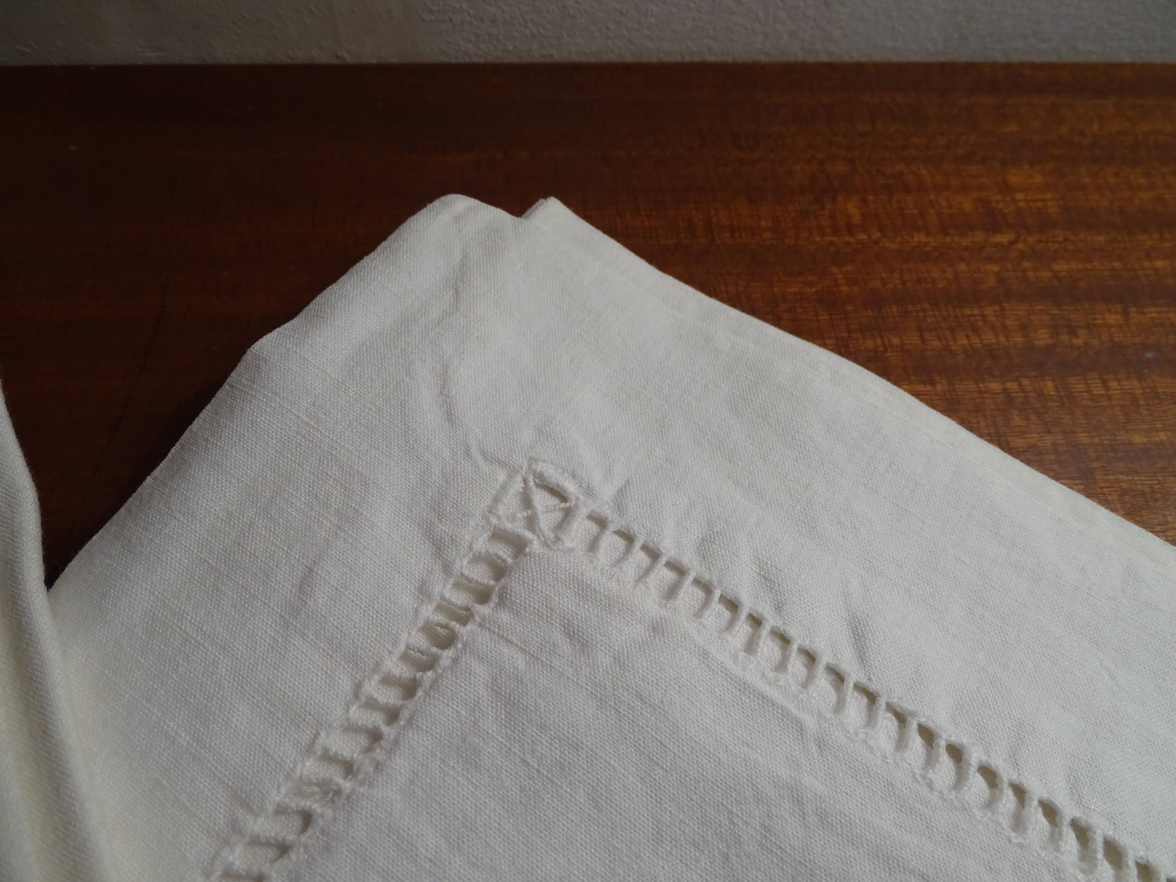 2 old openwork mestizo cotton pillowcases