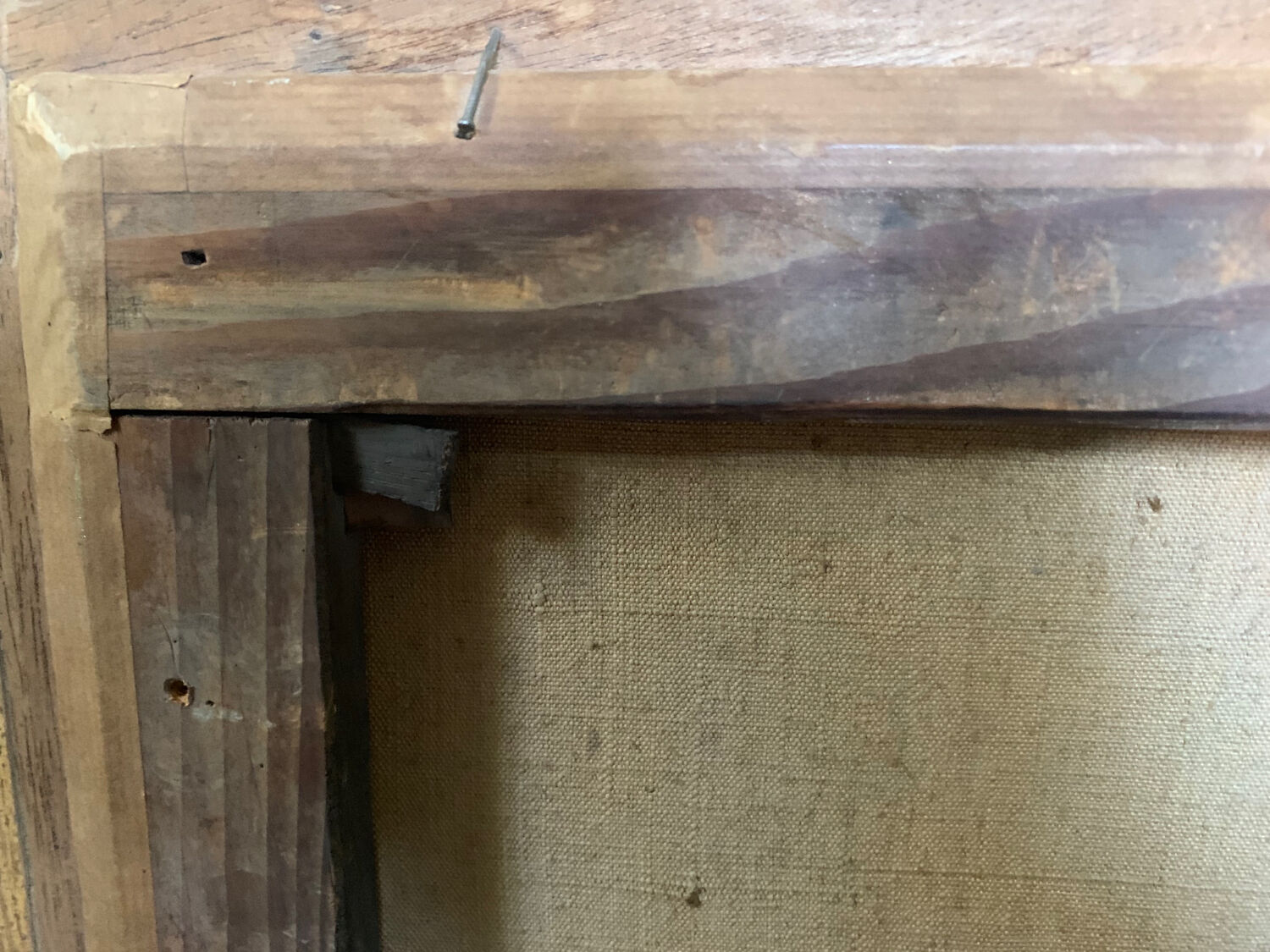 Oil on canvas landscape painting washerwomen, signed