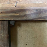 Oil on canvas landscape painting washerwomen, signed