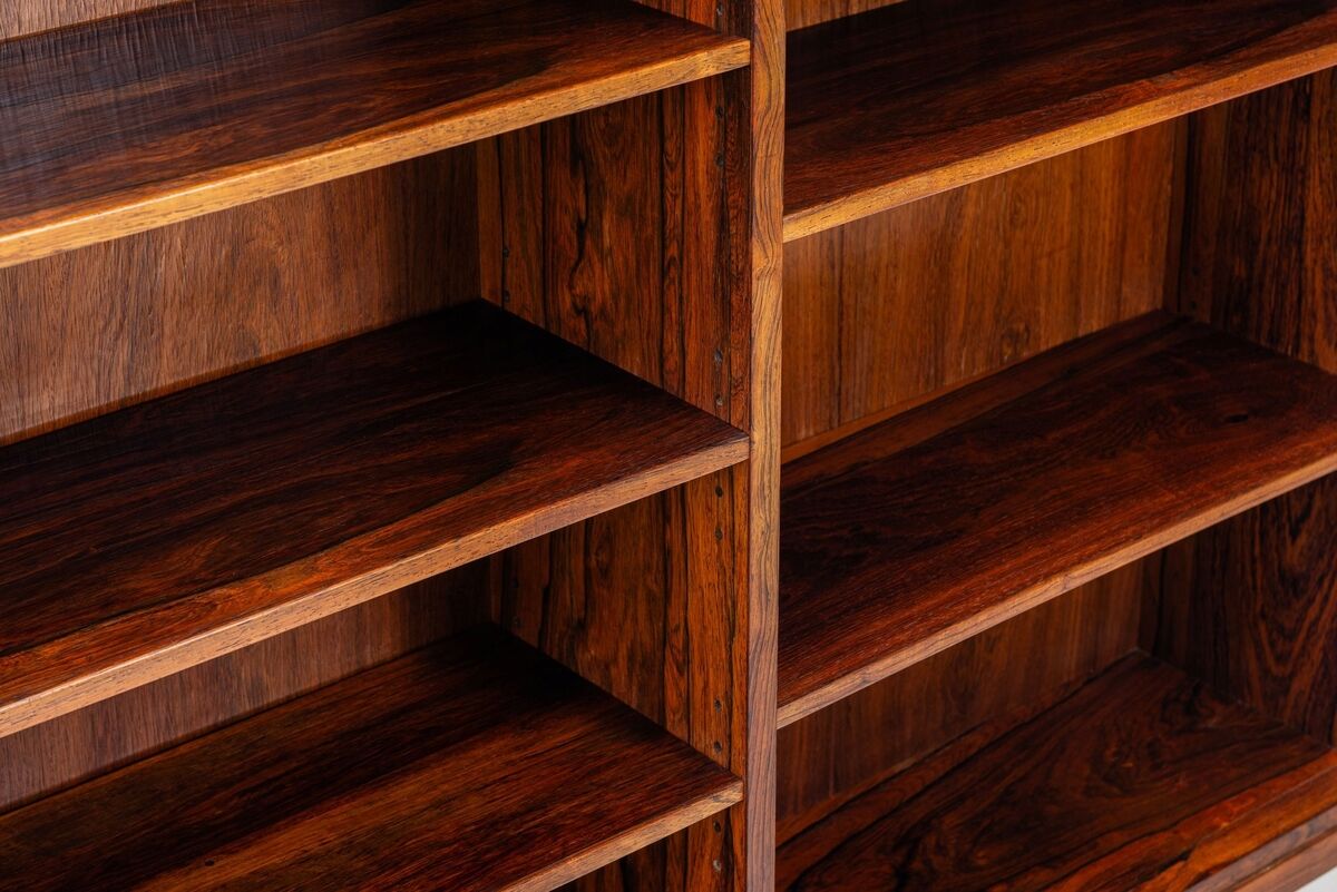 Grande bibliothèque scandinave en palissandre, Danemark, 1960.