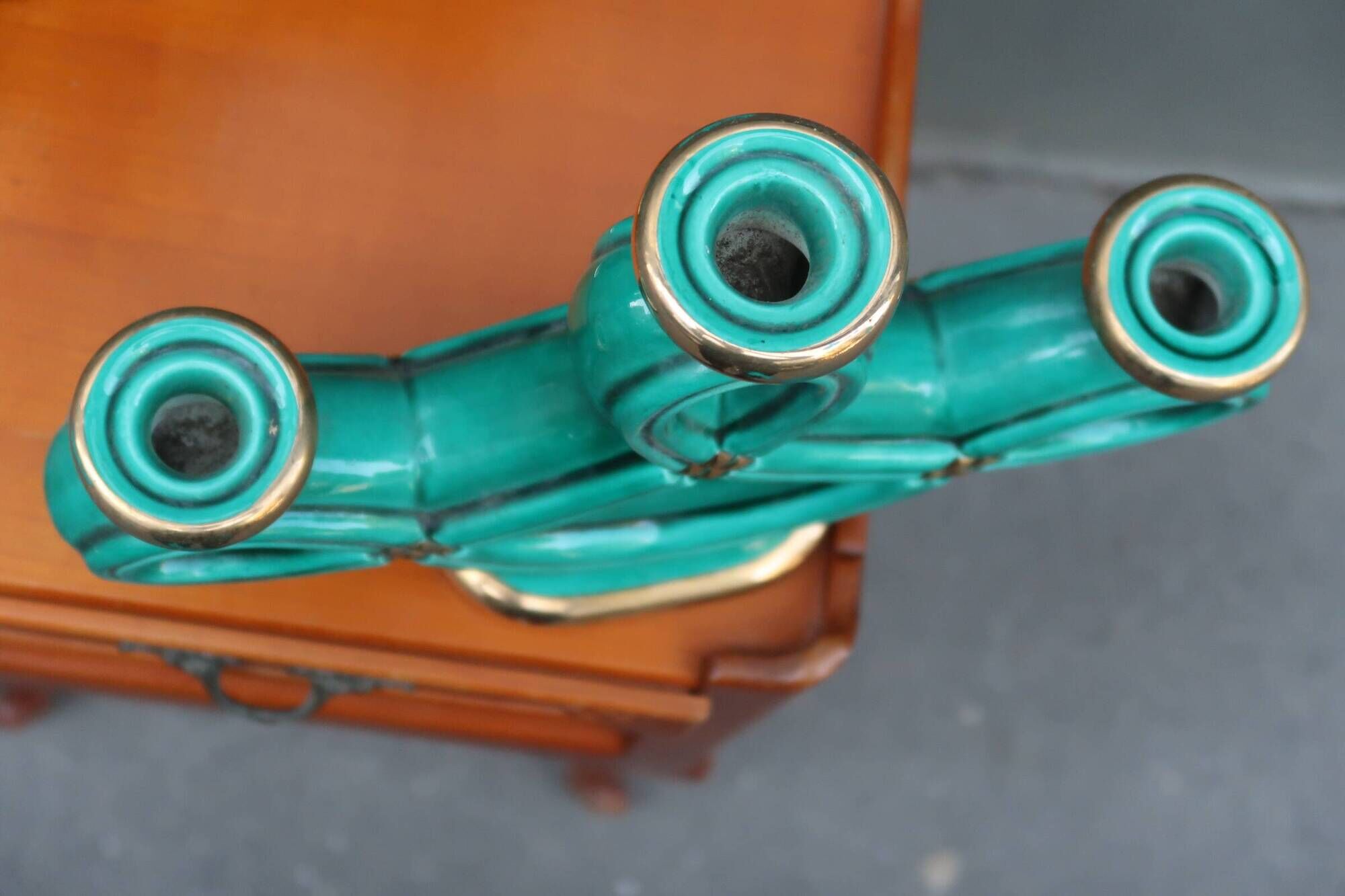 Pair of candlesticks from the 1940s Art Deco period.