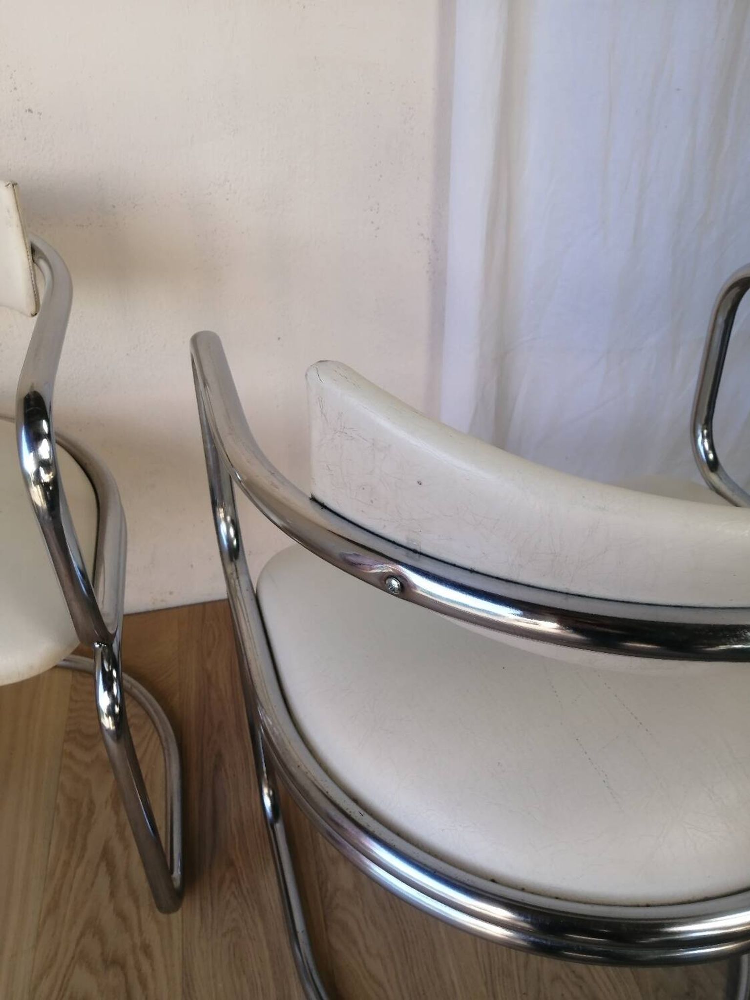 Pair of vintage cantilever chairs Zougoise Victoria, Switzerland.