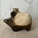 Handmade ceramic solifiore in the shape of a hedgehog