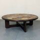 Round Ceramic and Oak Coffee Table by Tue Poulsen for Haslev Møbelsnedkeri, Denmark, 1963