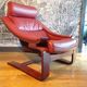 Krokken Nelo armchair in red leather