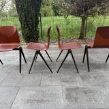 Set of 4 Galvanitas Thur-Op Seat Model S22 chairs from the 60s