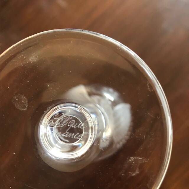 Lalique crystal stemmed glasses called "ange"