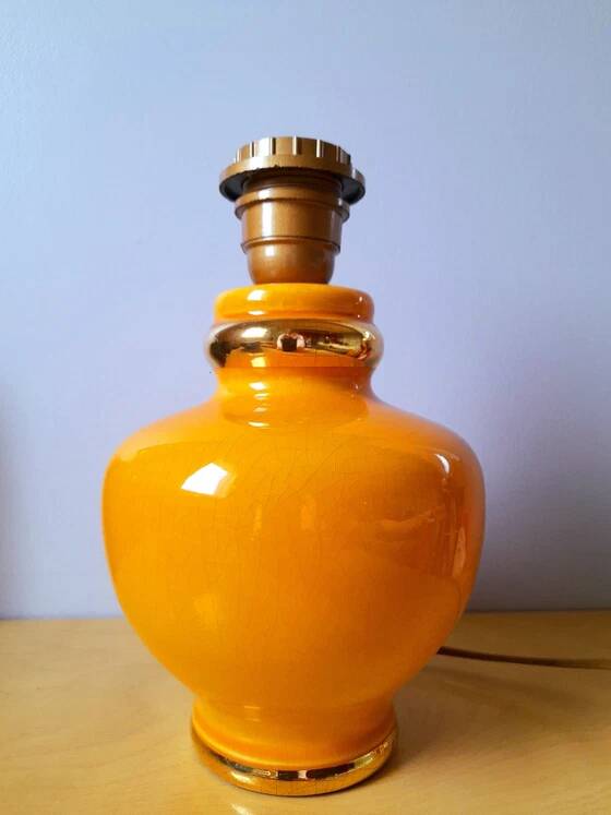 Lampe en céramique craquelée, Le Dauphin 1980.