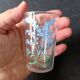 9 small vintage silkscreened blue flower pattern glasses from 1940/50