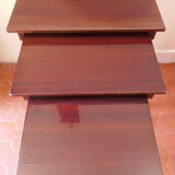 Table gigogne en bois ancienne vintage beaux reflets