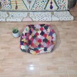 Handmade bohemian Berber pouf 60 X 60 X 25 CM