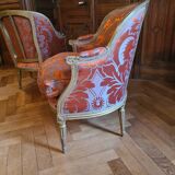 Pair of Louis XVI period shepherdesses, in gilded wood