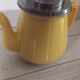 Yellow 1950s coffee pot porcelain and Bakelite selecta