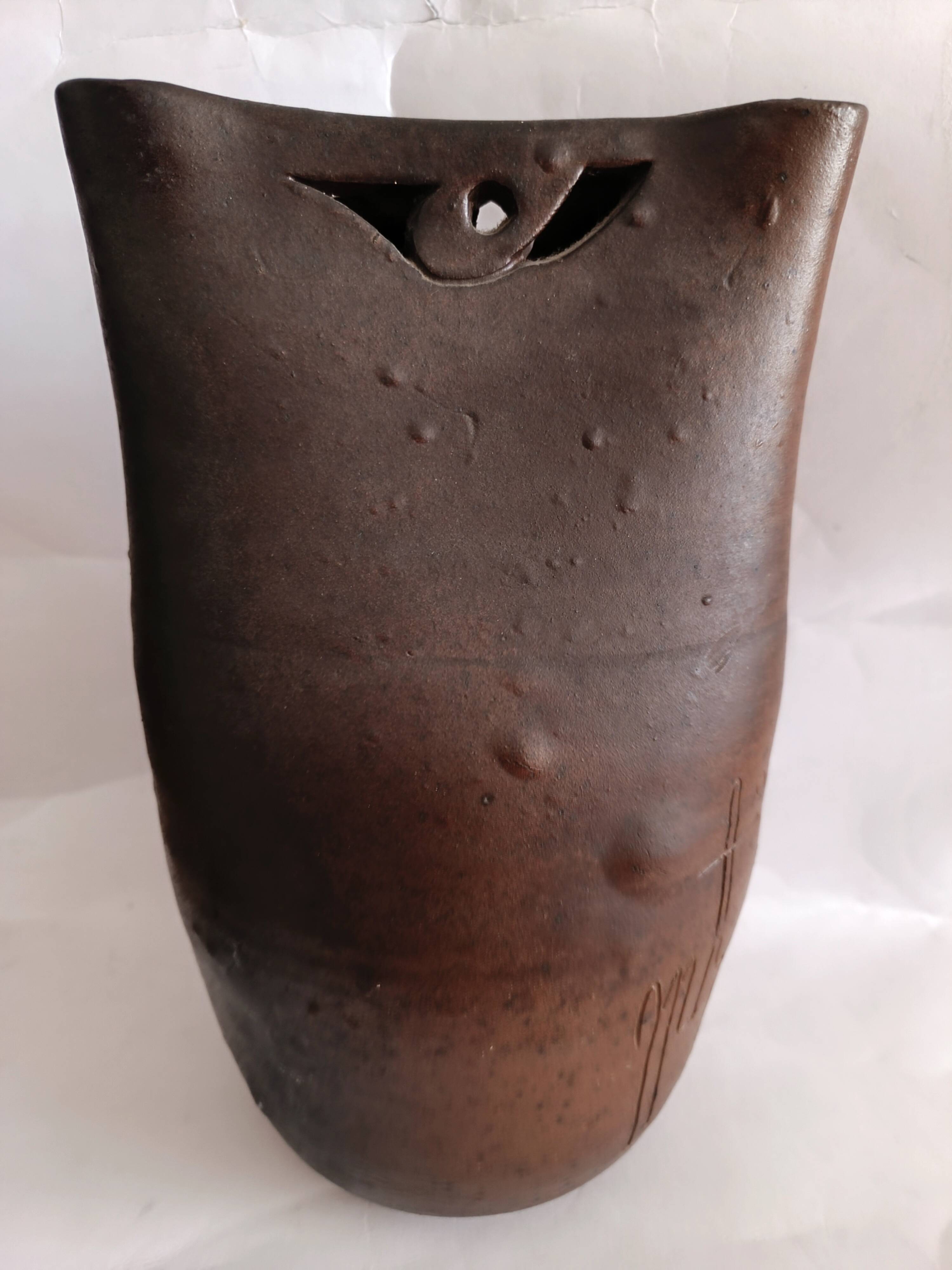 Vase chouette en grès Georges Martin