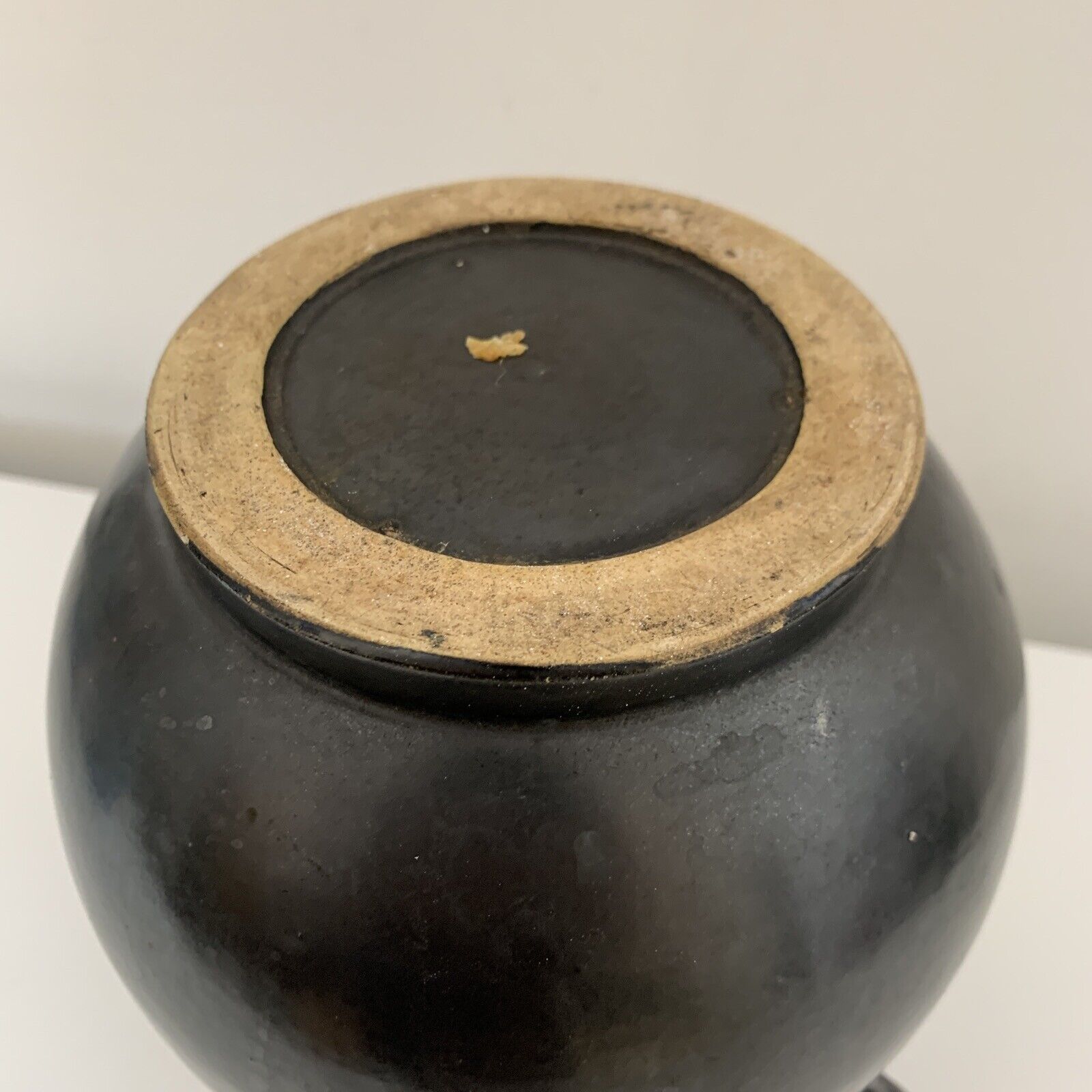 Vase with handles black yellow vintage