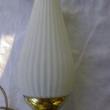 Desk lamp brass plastic lampshade