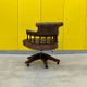 Vintage Chesterfield Revolving Captain's Chair with Brow Leather Upholstery