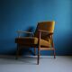 Vintage Armchair from Mid Century, Dark Mustard, Restored