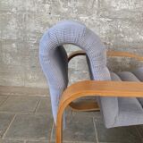 Midcentury modern curvy wavy lounge chair by Jan Bocan, Czech 1970s