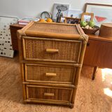 Commode en rotin vintage
