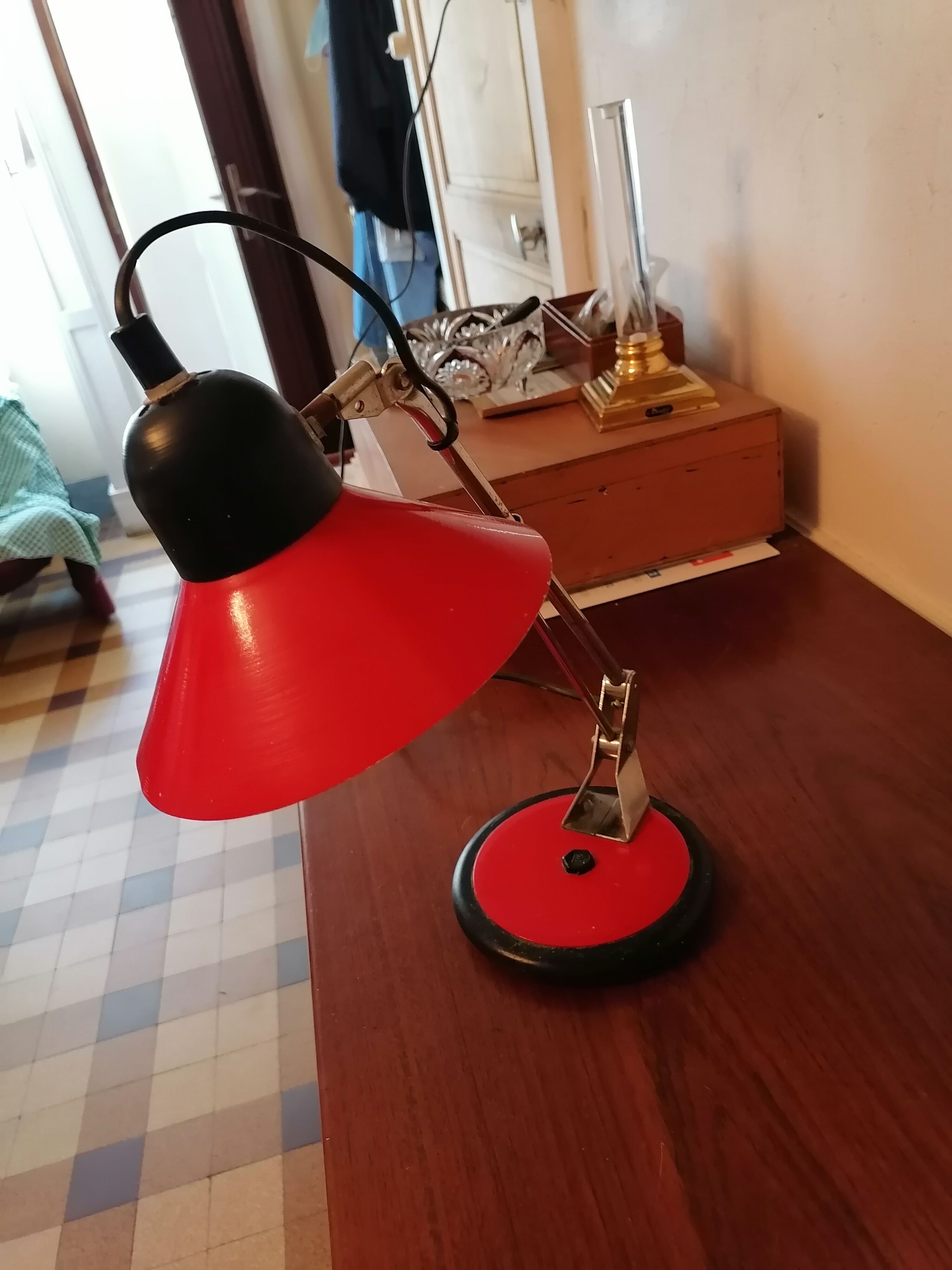 Vintage red black luminor style lamp