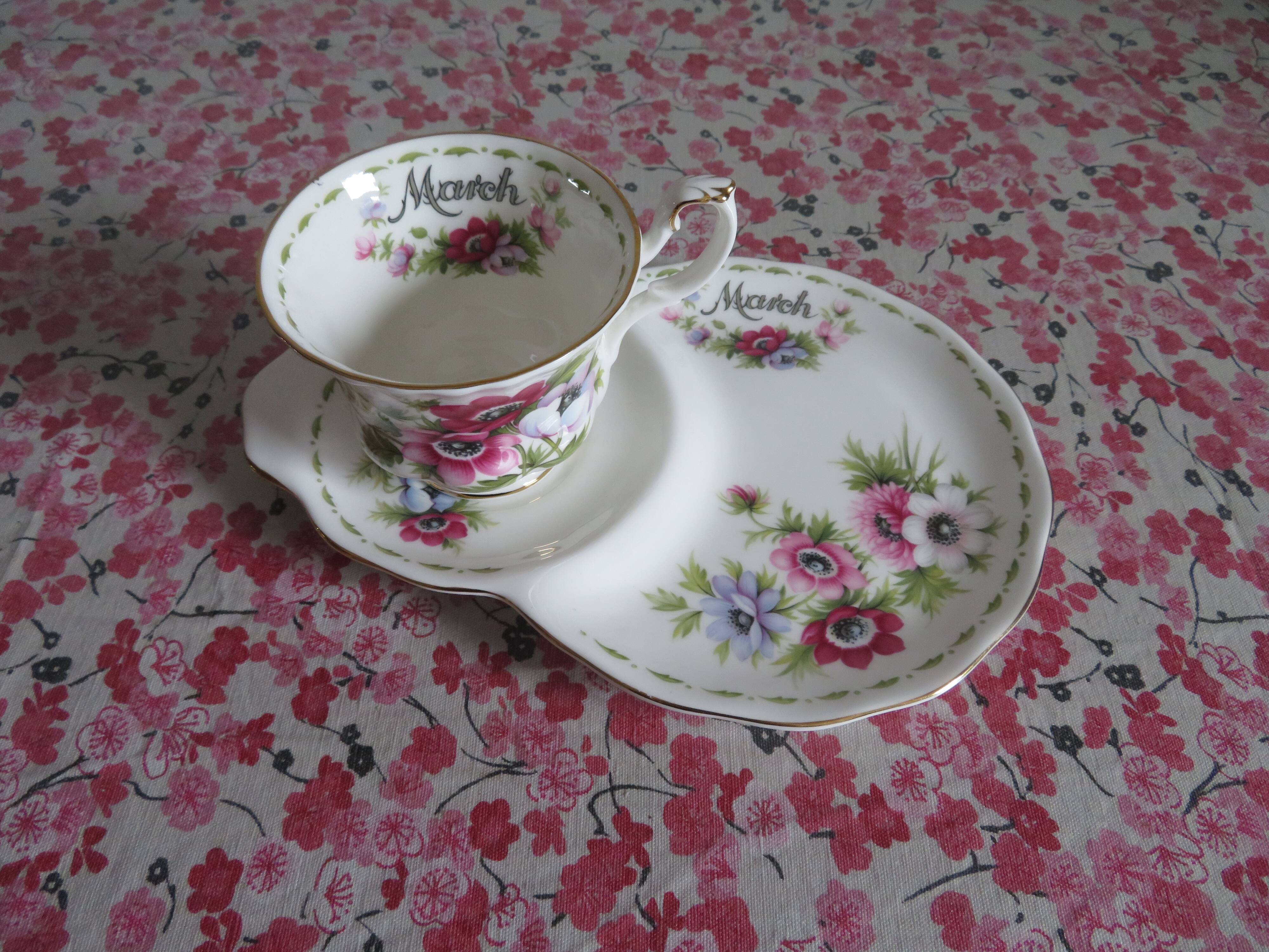 Royal Albert Porcelain Lunch Cup and Saucer (March)