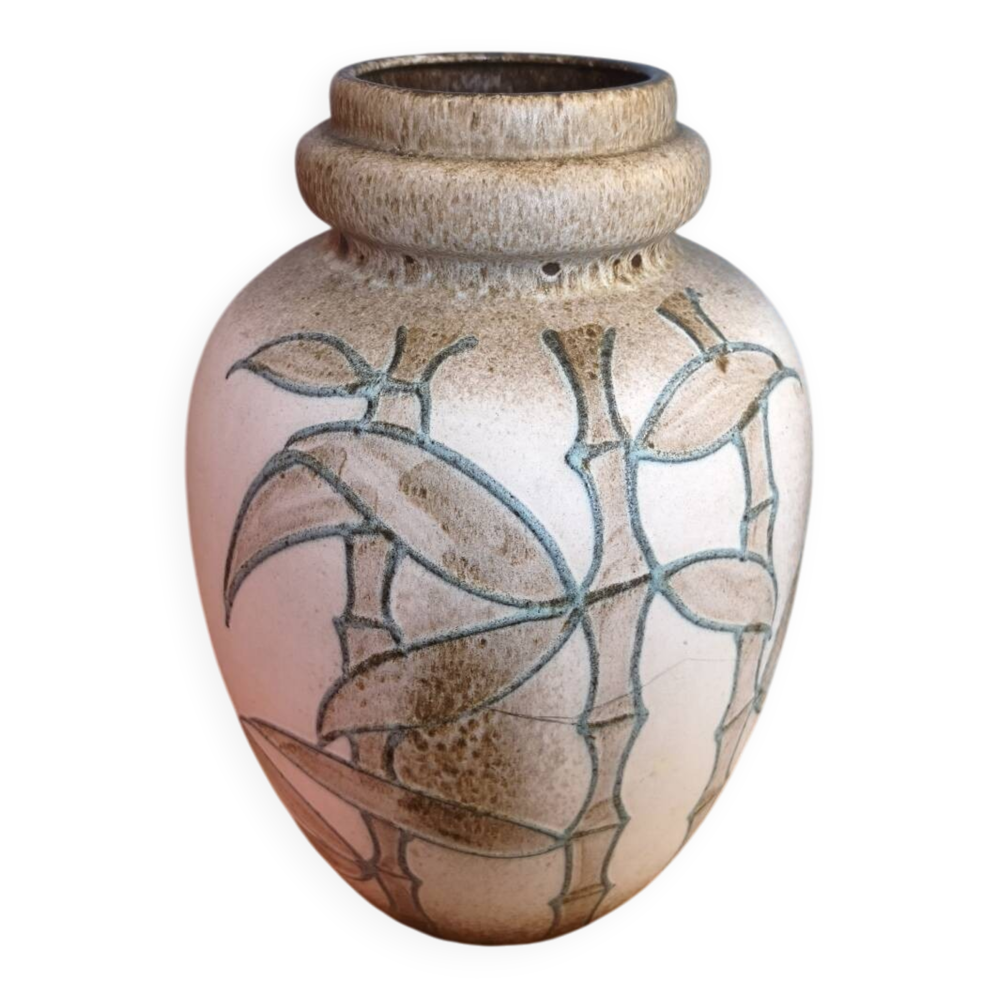 Vintage bamboo ceramic vase - West Germany