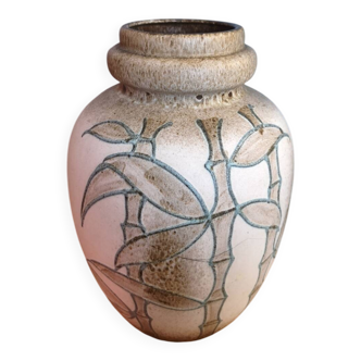 Vintage bamboo ceramic vase - West Germany