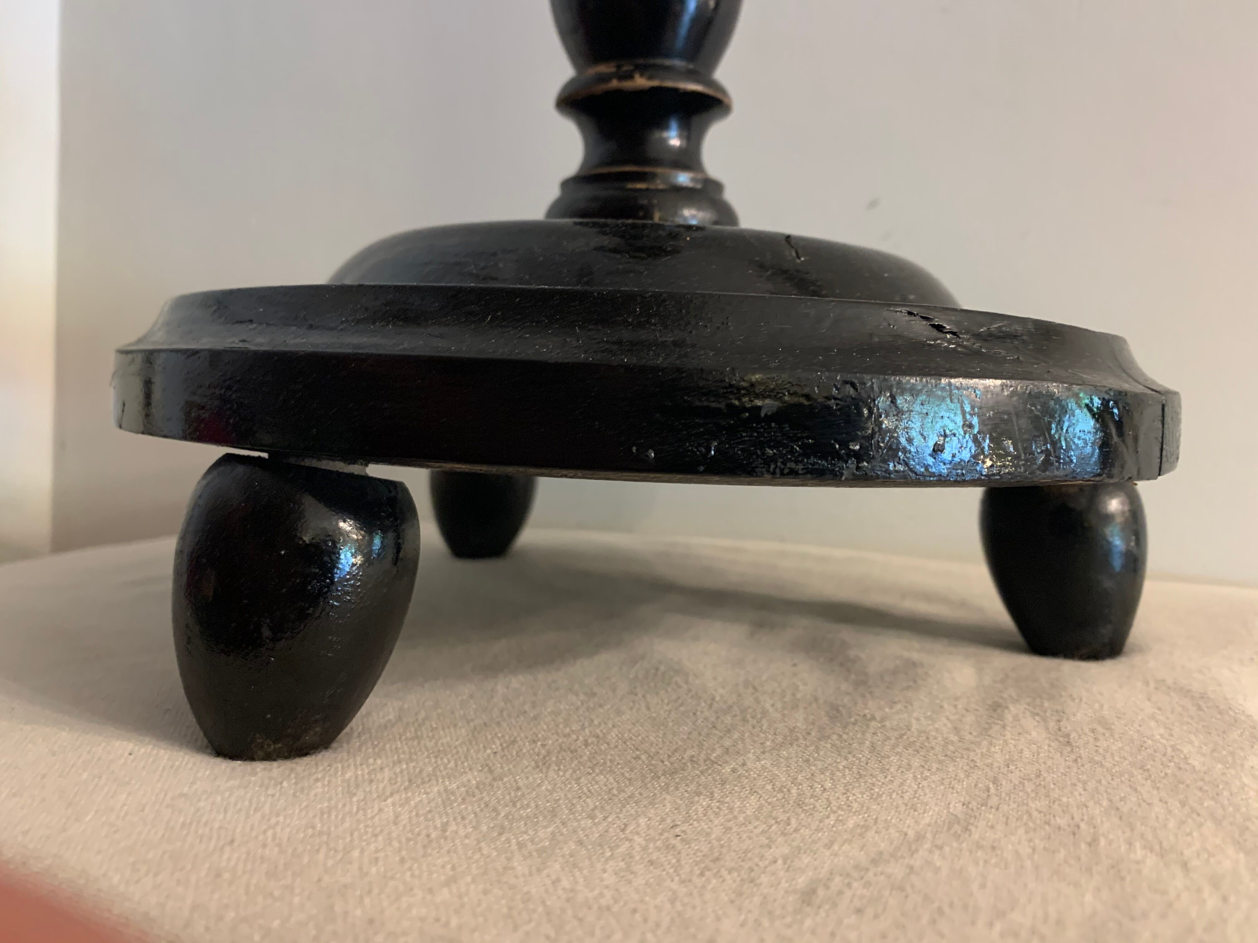 Pair of blackened wooden lampposts Napoleon III