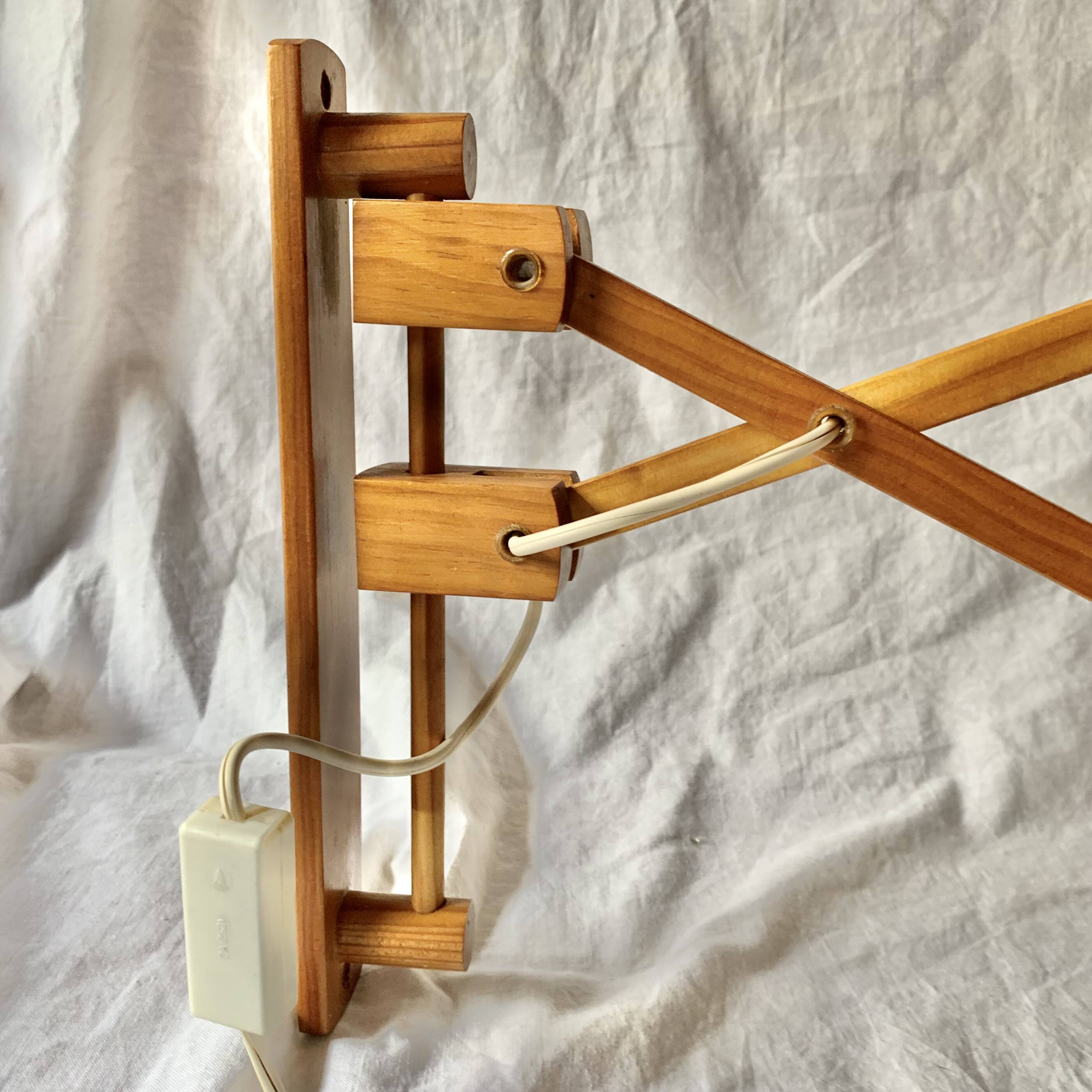 Lampe accordéon jaune vintage