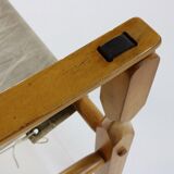 Fauteuil safari de conception danoise avec accoudoirs en bois