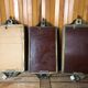 Old Brass Lantern Wall Lamp with Mirrored Background + Vintage Glass Plates