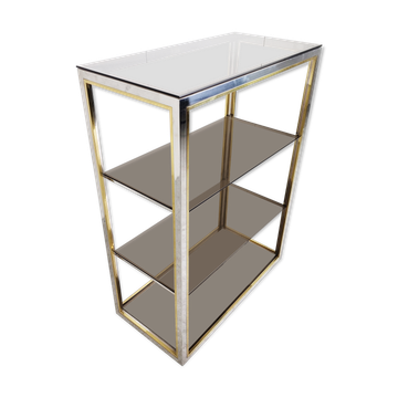 Vintage brass and chrome shelves, 1970s