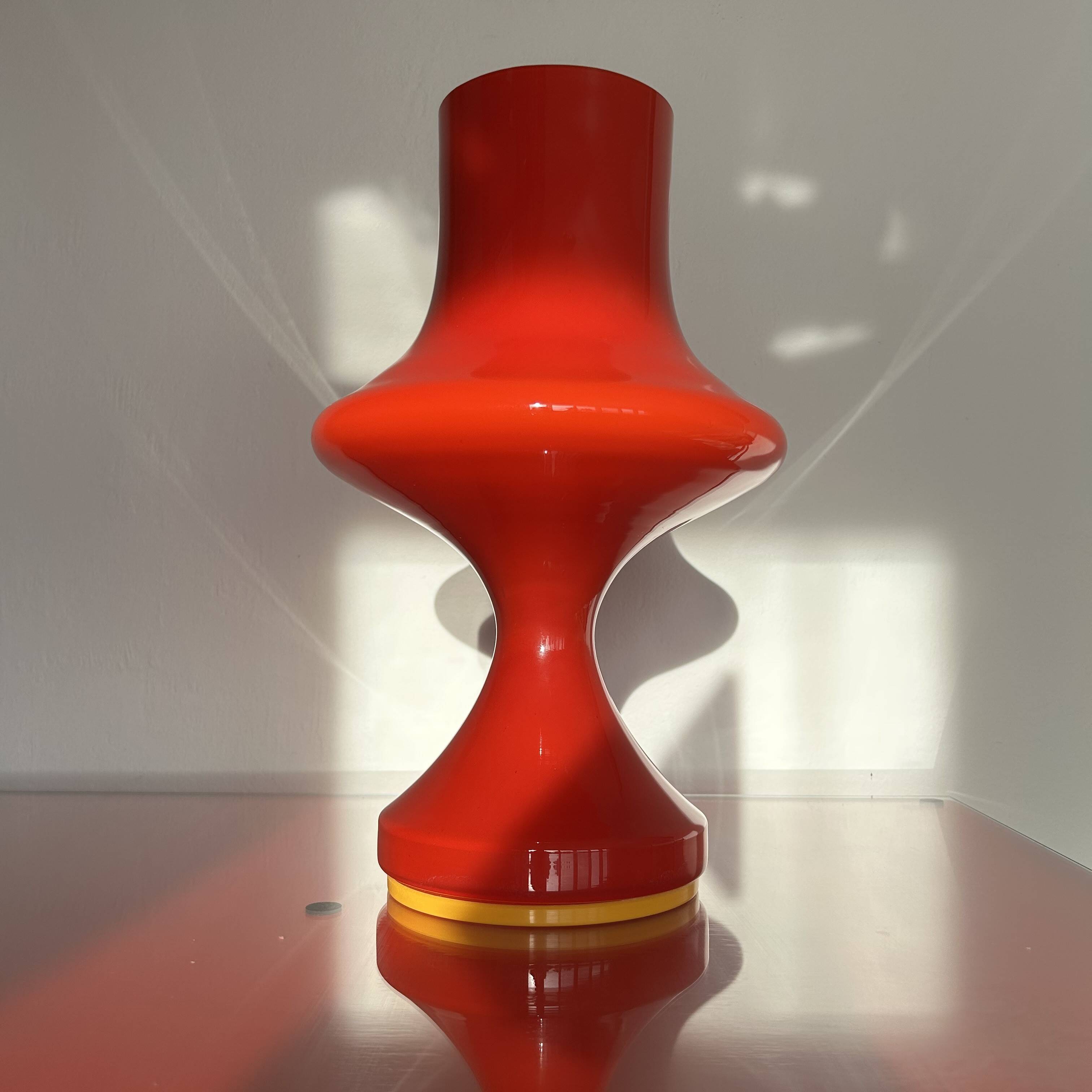 Mid-Century opaline glass table lamp
