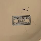 Soupière ravier and dish old blue porcelain Sarreguemines model Groseilles