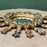 Sun mirror with parecloses, carved wood