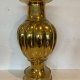 Vase with godrons in hammered brass XX century