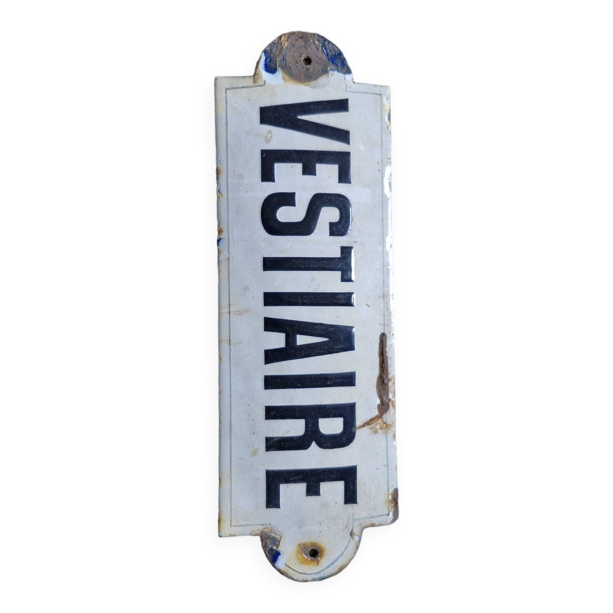 Enameled “locker room” plaque