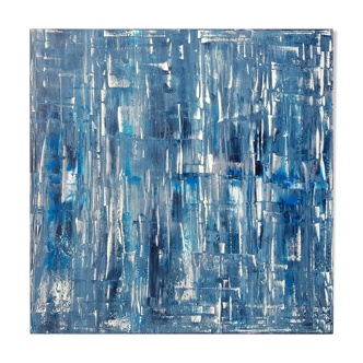 Tableau peinture abstraite "déluge" fait main
