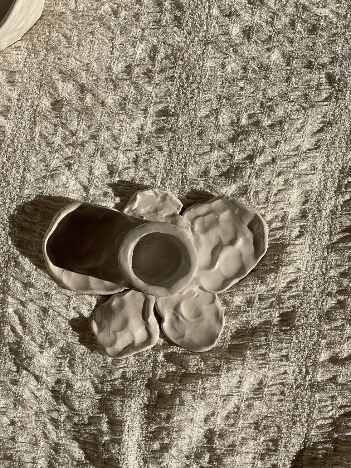 Ceramic candle holder shape orchid flower